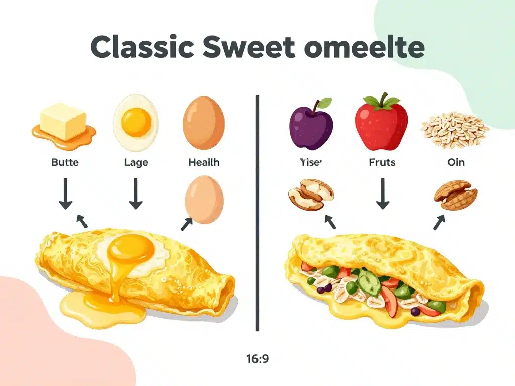 recette omelette sucrée healthy diagramme ingrédients sains