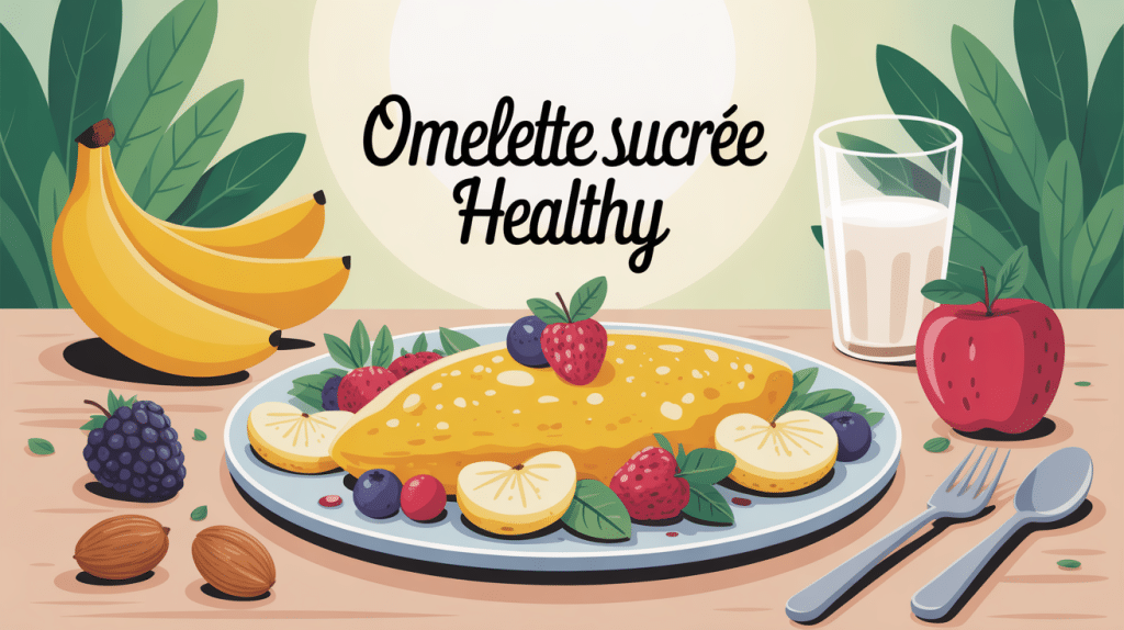 recette omelette sucrée healthy avec fruits frais et lait végétal
