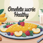 recette omelette sucrée healthy avec fruits frais et lait végétal