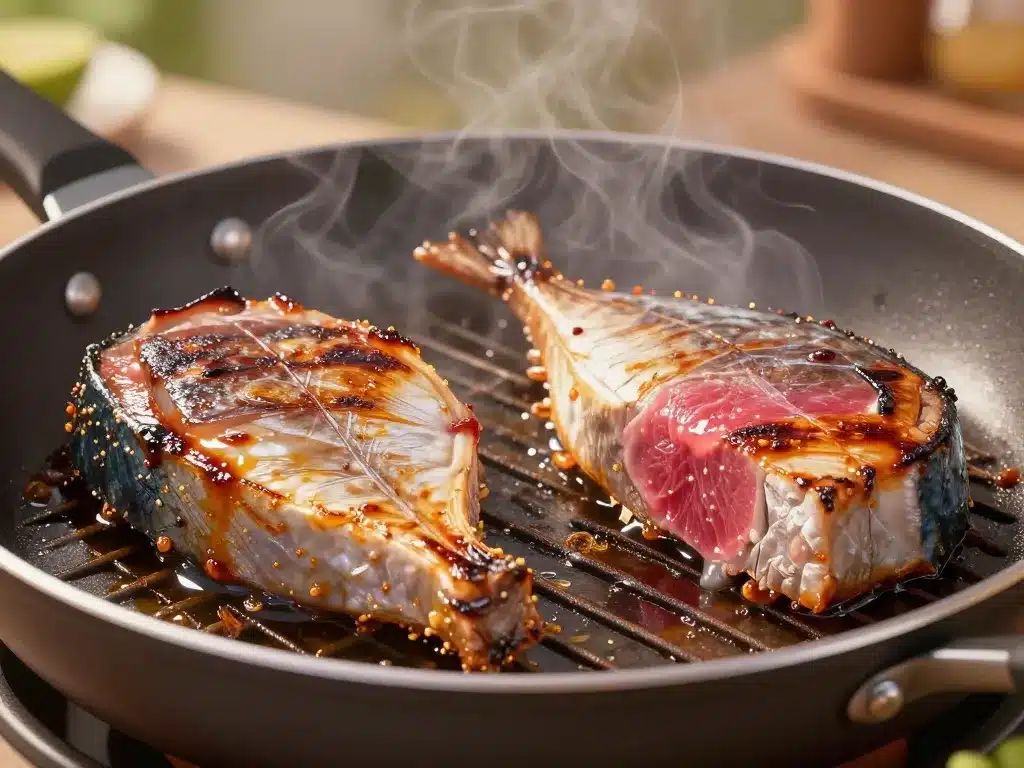 recette de steak de thon cuisson moelleuse poêle grill