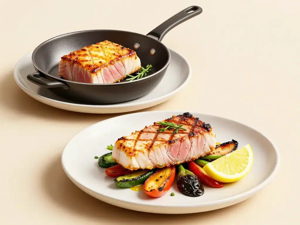 Recettes de steak de thon à la poêle et au four avec légumes