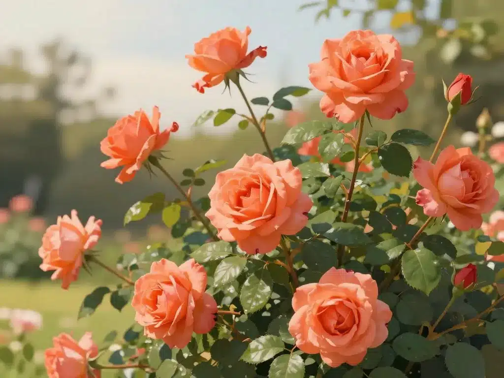 rosier rosa super star buisson fleurs orange