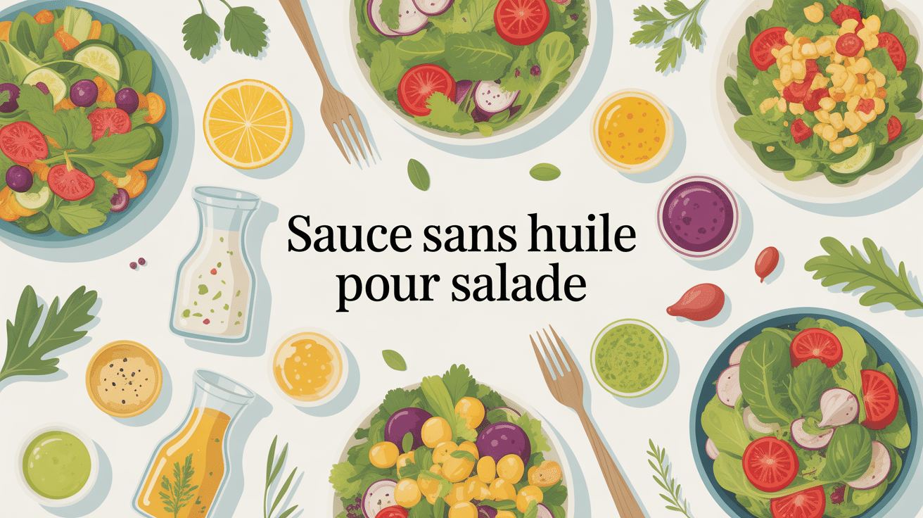 sauce sans huile pour salade en bols avec ingrédients naturels