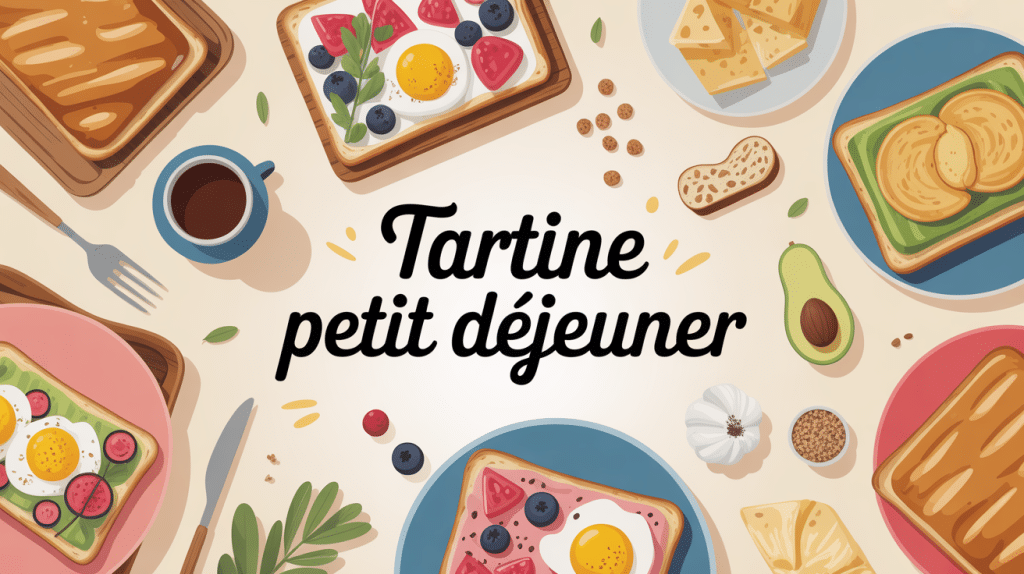 ensemble de tartines petit dejeuner colorées et variées