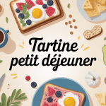 ensemble de tartines petit dejeuner colorées et variées