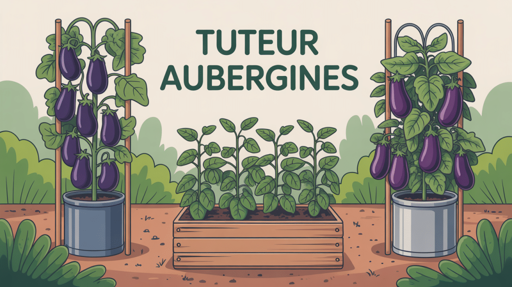 illustration tuteur aubergines différents modèles