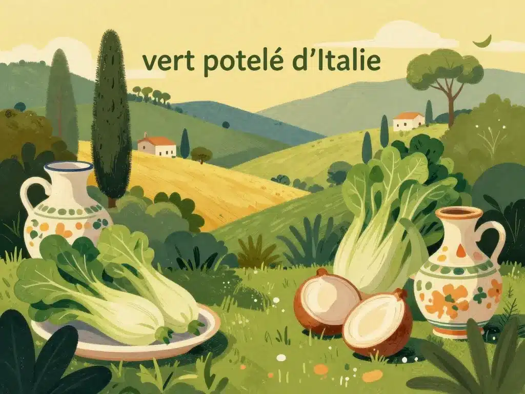 Paysage italien et céramique avec le vert potelé d'Italie