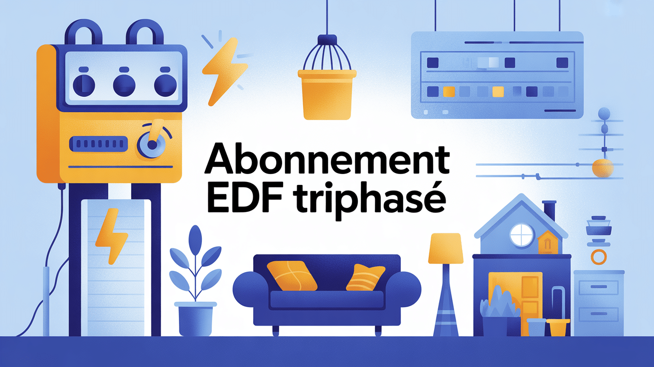 Abonnement EDF triphasé tarif moderne compteur électrique et tableau