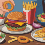 accompagnement burger illustration gourmande