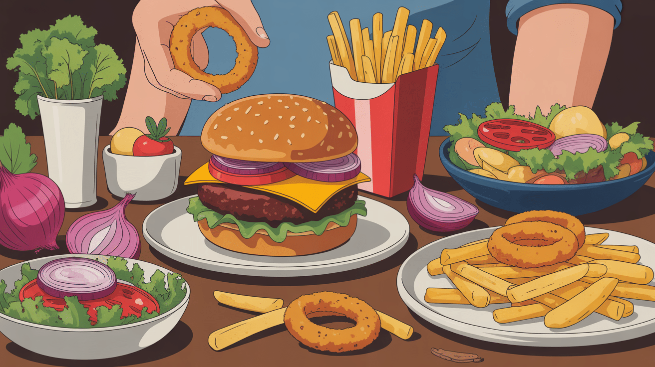 accompagnement burger illustration gourmande