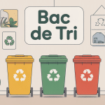 illustration bac de tri coloré intérieur moderne