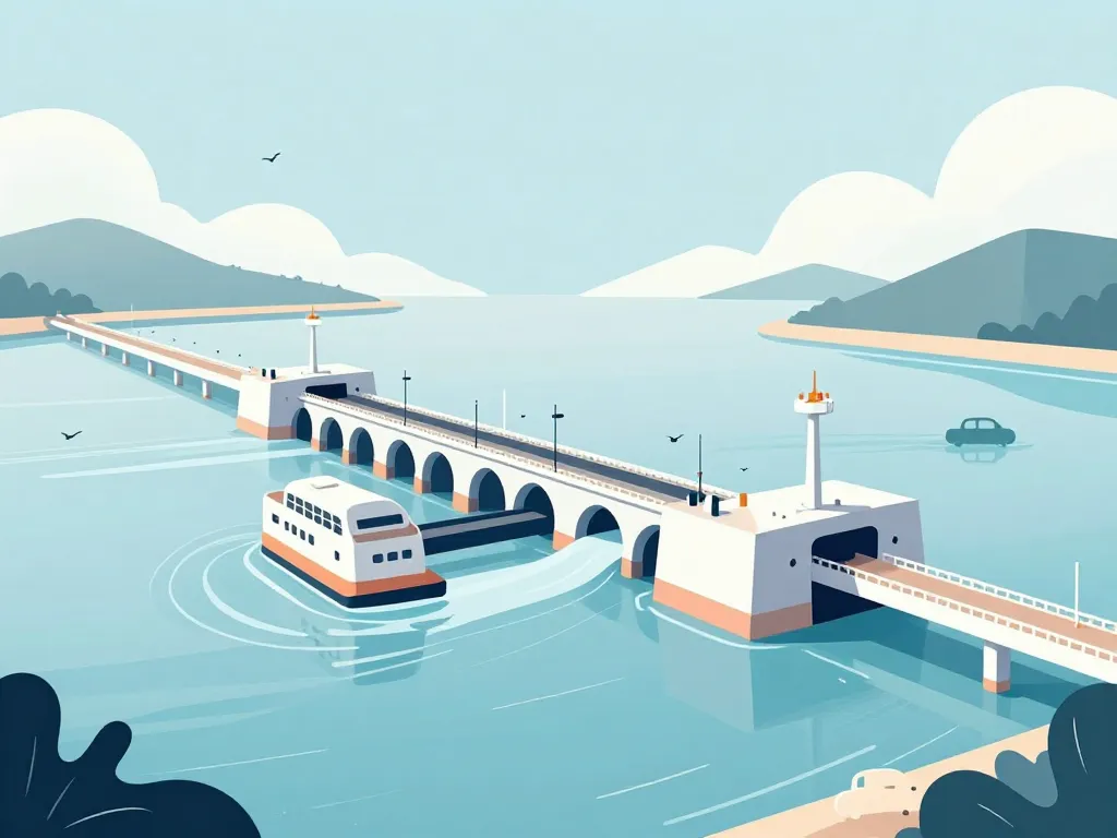 Vue du barrage de Rance entre Saint-Malo et Dinard