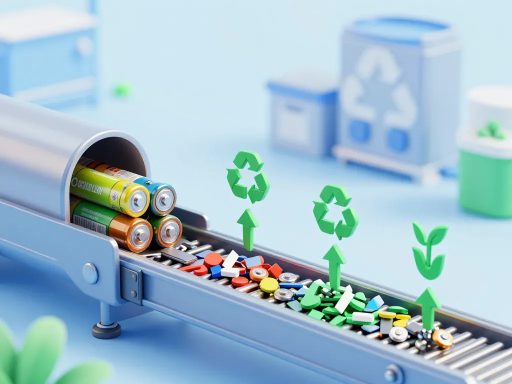 Processus recyclage piles corepile illustration