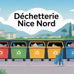 Vue urbaine de la déchetterie Nice Nord moderne et propre