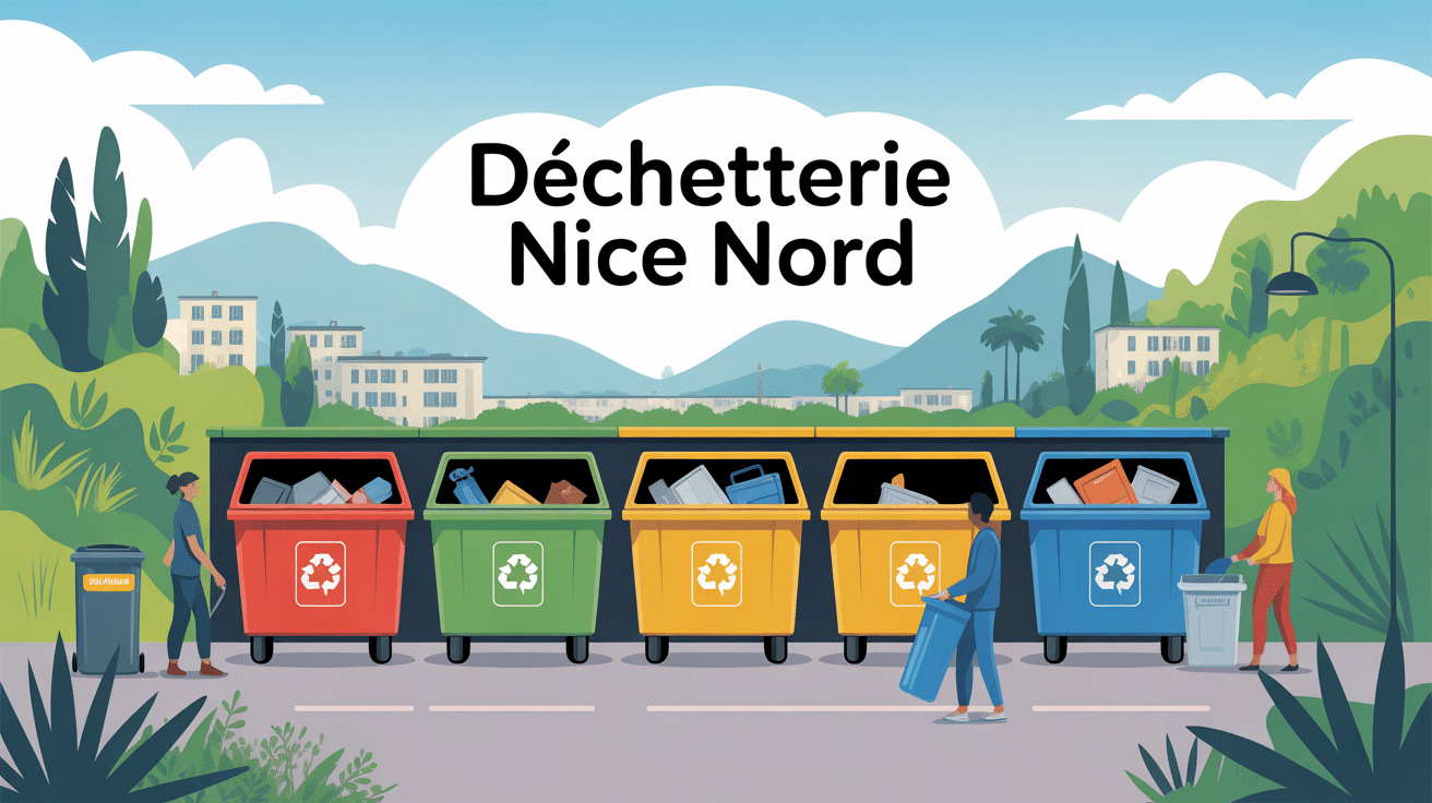 Vue urbaine de la déchetterie Nice Nord moderne et propre