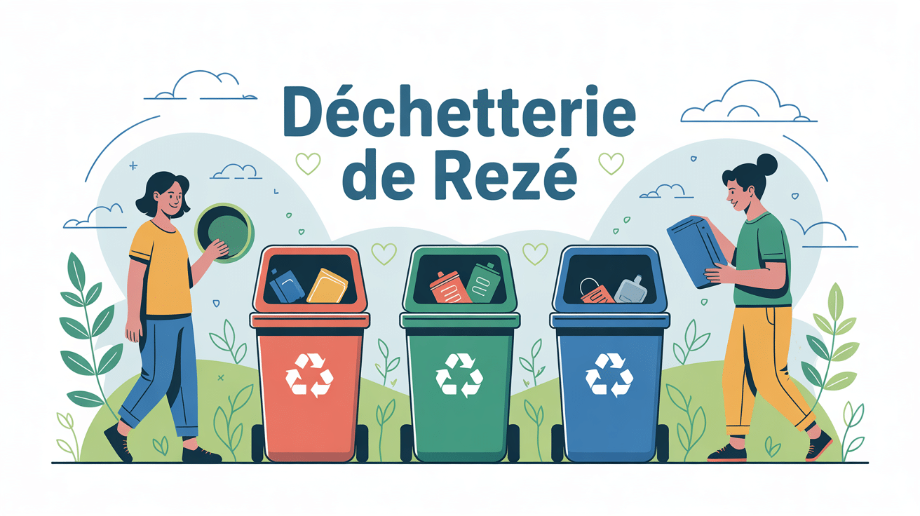 Illustration déchetterie Reze moderne classement déchets