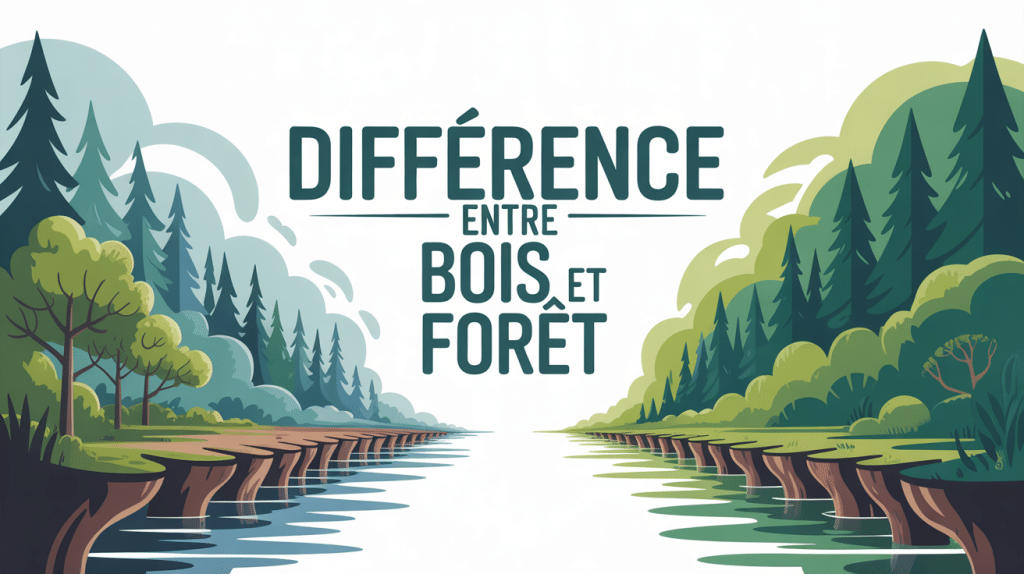 Illustration centrale montrant la différence entre bois et forêt