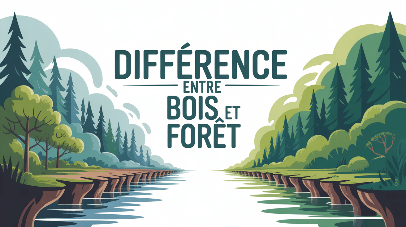 Illustration centrale montrant la différence entre bois et forêt