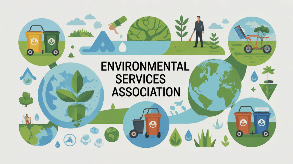 Illustration vectorielle environmental services association secteur déchets eau biodiversité climat