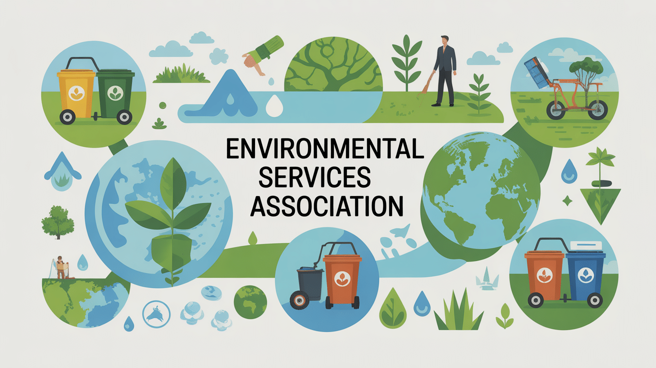 Illustration vectorielle environmental services association secteur déchets eau biodiversité climat