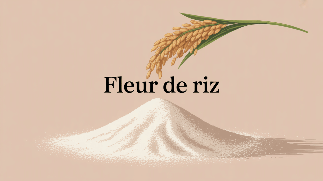 fleur de riz poudre fine blanche sur fond doux