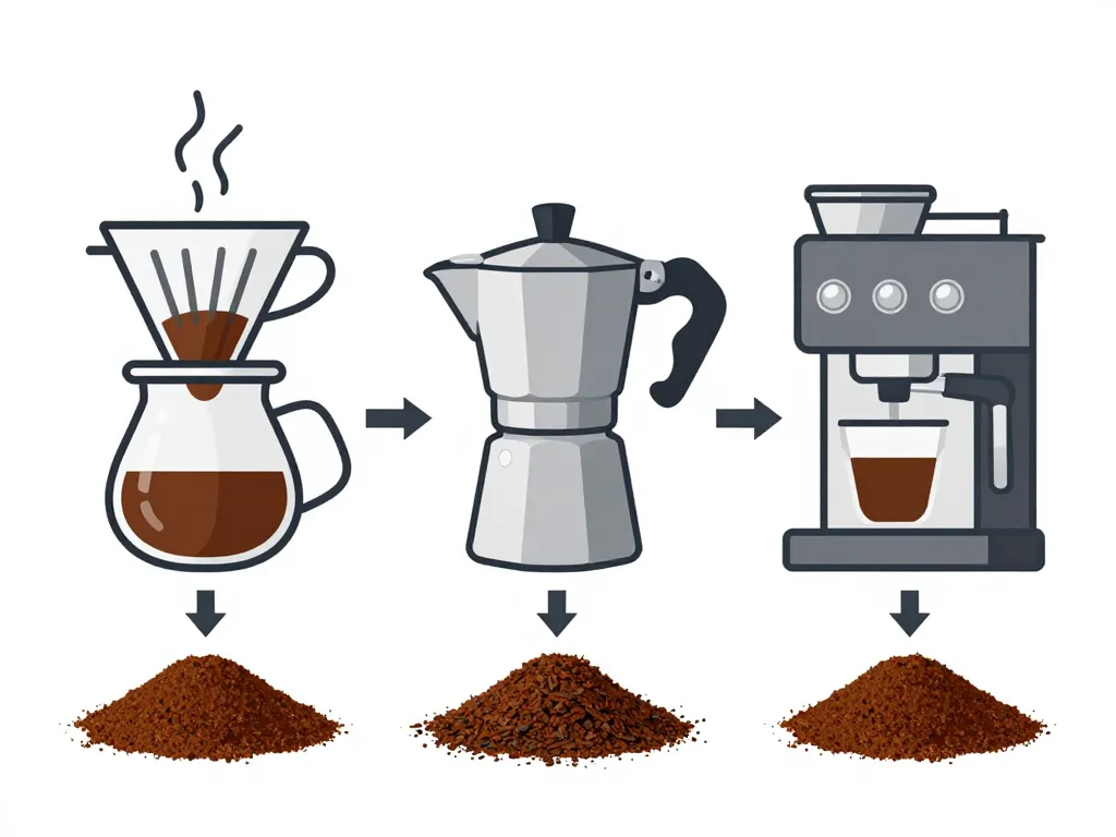 Diagramme adaptation meilleur cafe moulu machines
