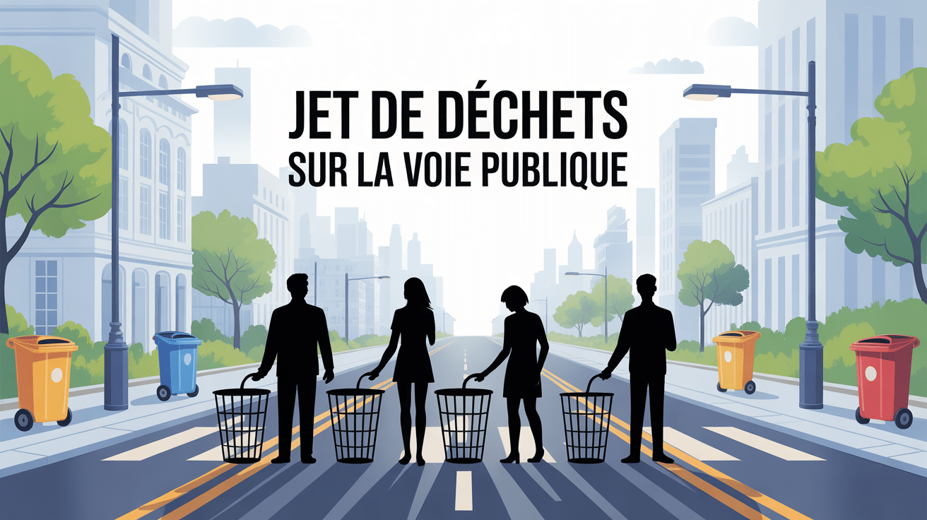 illustration urbaine ne pas jeter sur la voie public