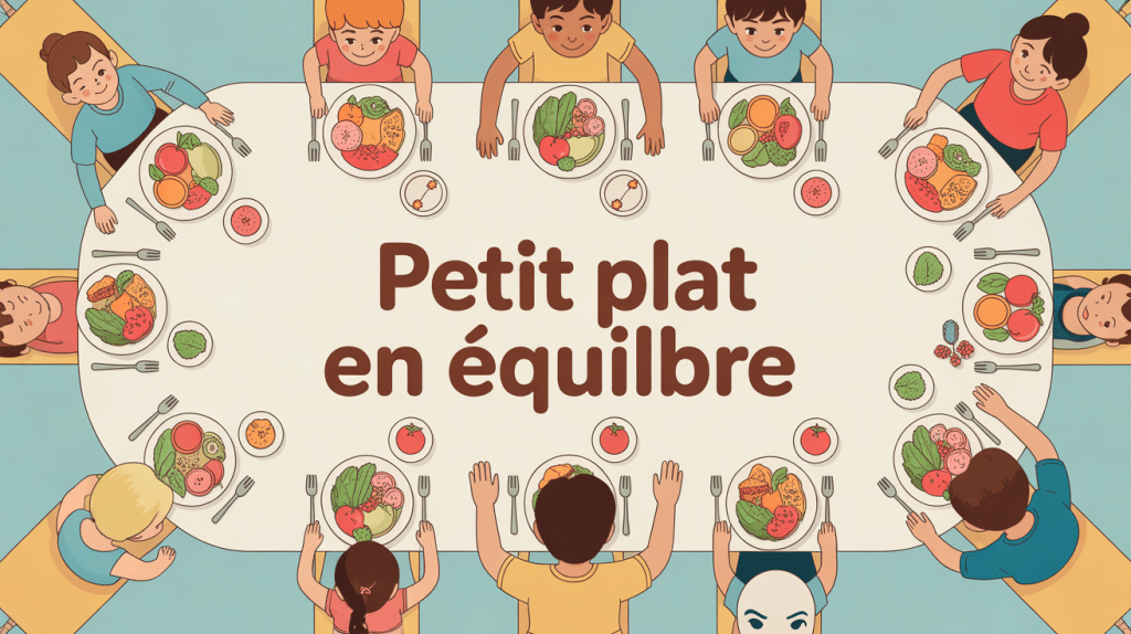 petit plat en equilibre jeu illustration table ludique