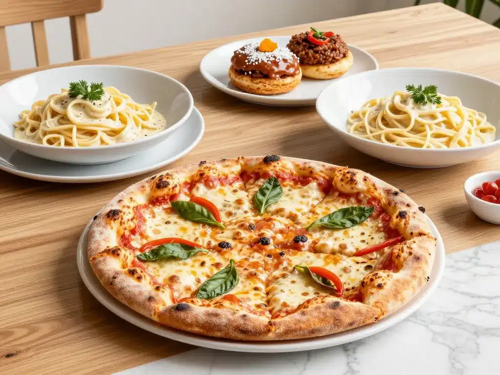 pizzas pâtes spécialités italiennes menu de la strada belfort