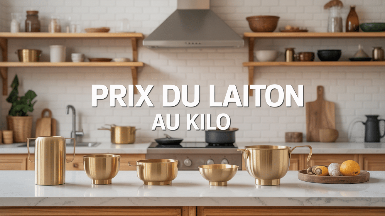 illustration estimation prix du laiton au kilo objets sur balance