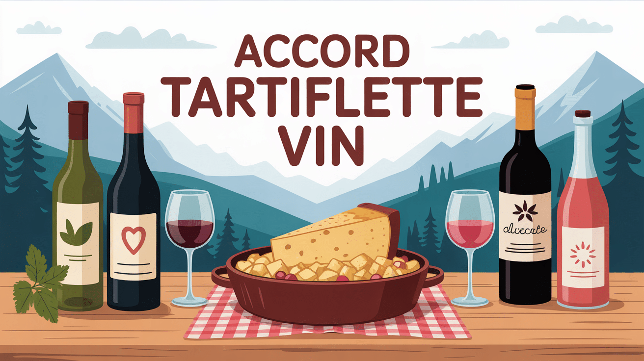 Quel vin avec la tartiflette illustration vin blanc rouge rosé