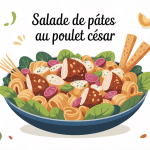 illustration salade de pâtes au poulet césar
