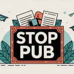 illustration stop pub autocollant boîte aux lettres