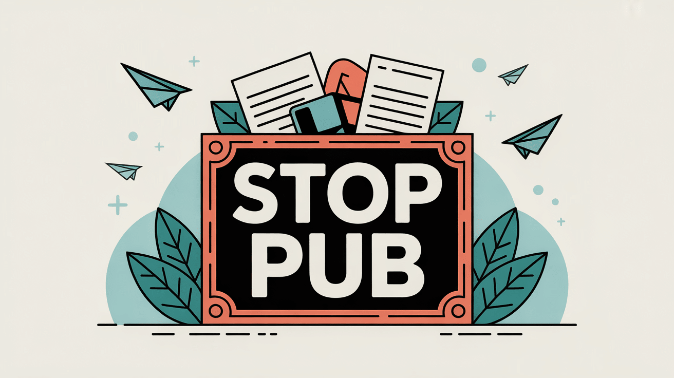 illustration stop pub autocollant boîte aux lettres