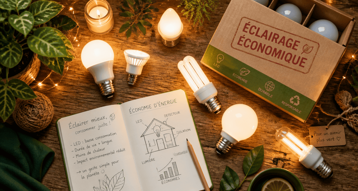 Ampoule economique LED et fluocompacte sur bois