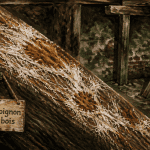 champignon sur bois sur poutre en cave