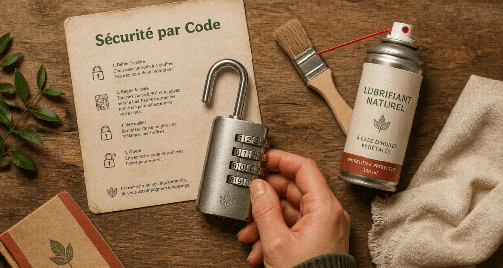 code cadenas 4 chiffres entretien sur plan de travail