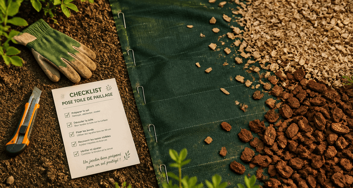 comment poser de la toile de paillage vue plan de travail