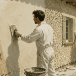 crépi ou enduit extérieur appliqué sur un mur