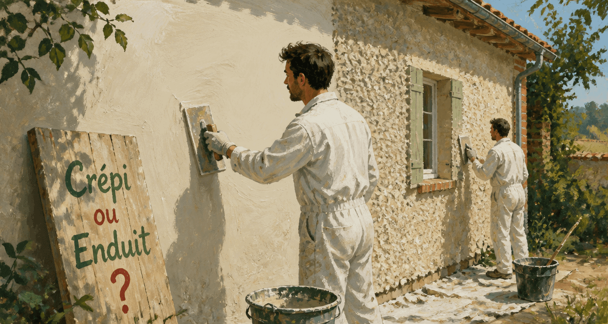 crépi ou enduit extérieur appliqué sur un mur