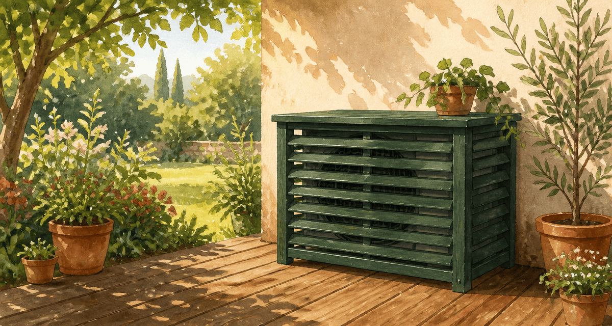 fabriquer un cache pompe à chaleur bois terrasse
