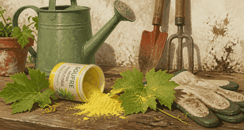 fleur de soufre pot renversé vignoble