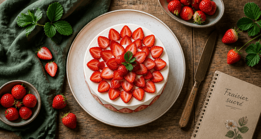 fraisier sucré maison avec fraises fraîches