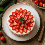 fraisier sucré maison avec fraises fraîches