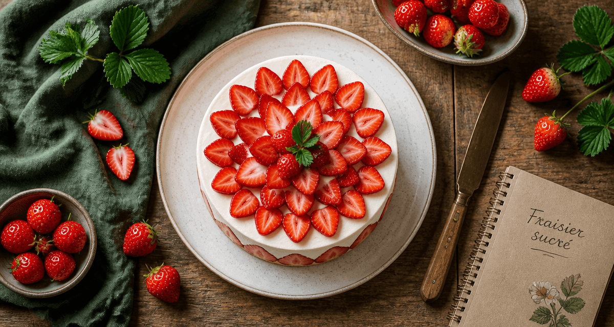 fraisier sucré maison avec fraises fraîches