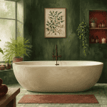 grande baignoire acrylique blanche salle de bain moderne