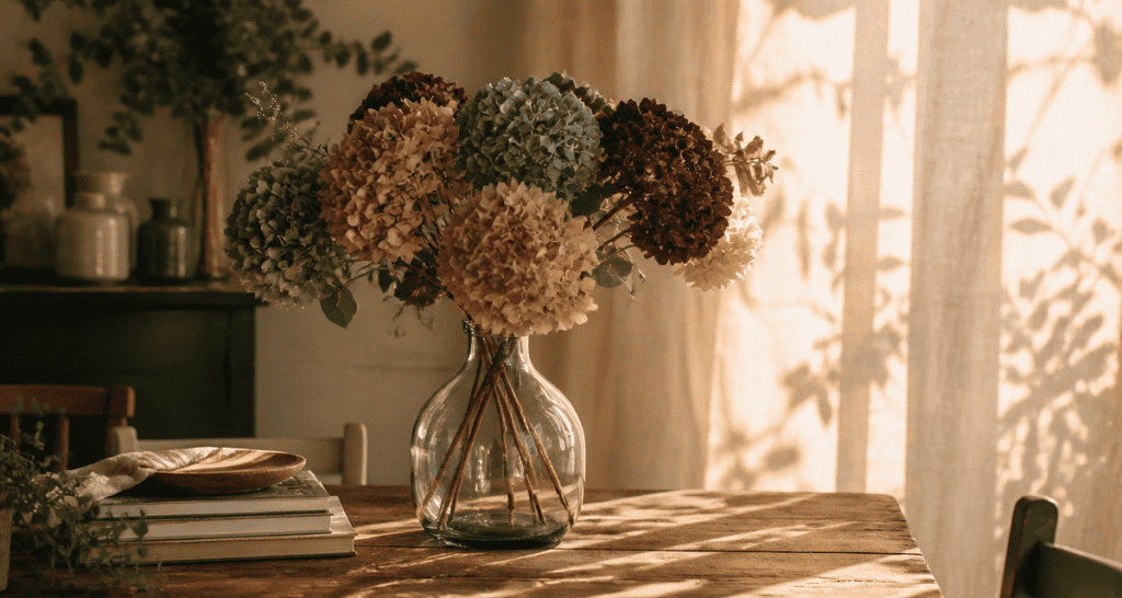 hortensia comment les faire secher bouquet séché couleurs