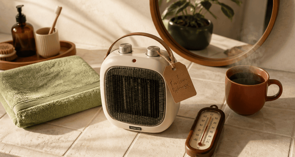 meilleur radiateur soufflant salle de bain sur carrelage cosy