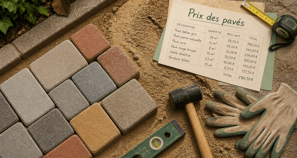 prix des paves autobloquant pavés sur chantier
