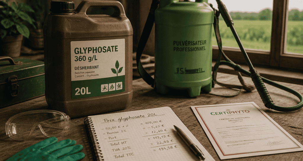 prix glyphosate 20 litres bidon pulvérisateur bureau